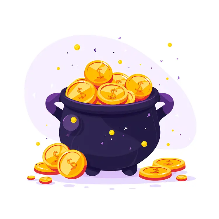 Pot of Gold Coins for St. Patrick's Day