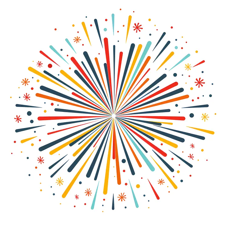Abstract Colorful Firework Design