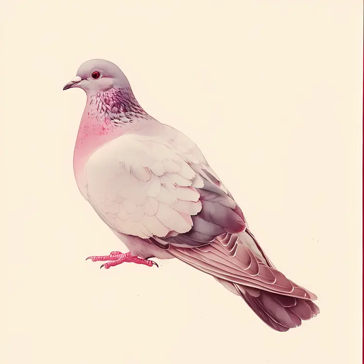 Pink and White Pigeon