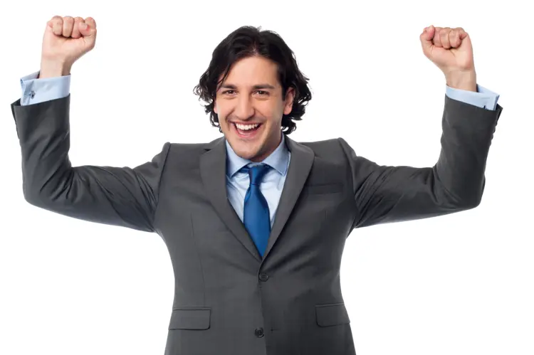 Successful Businessman Celebrating