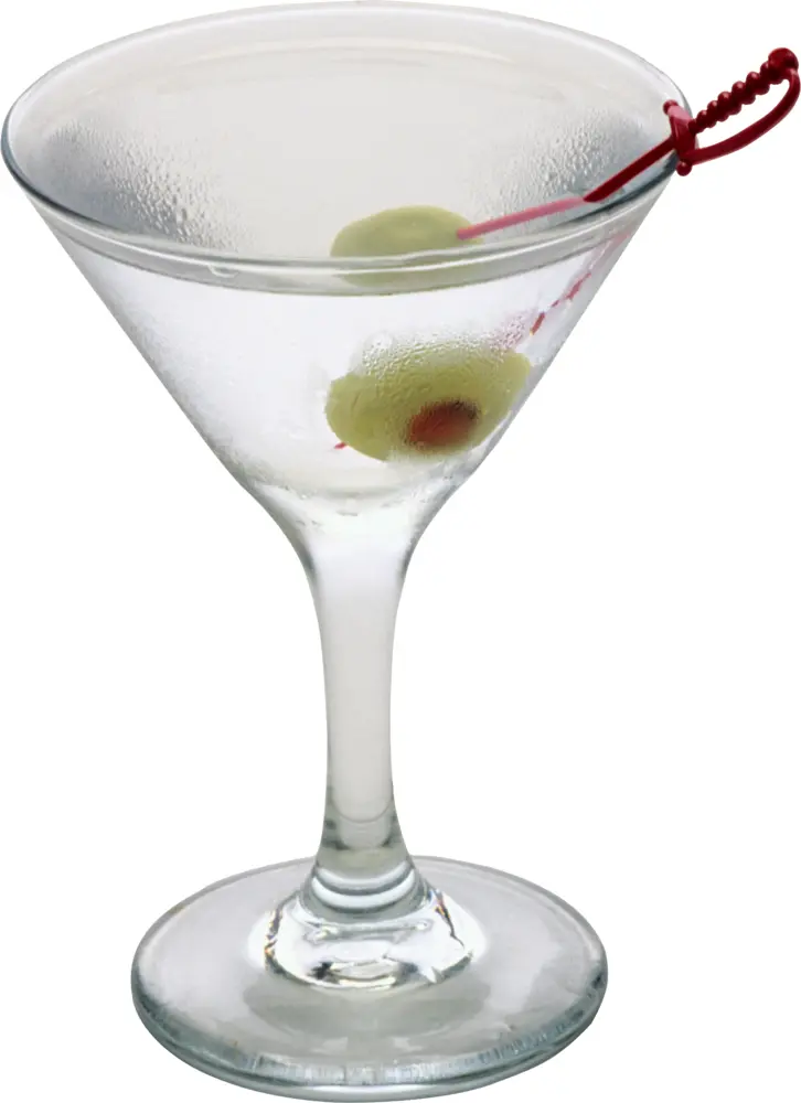 Martini Glass with Olives