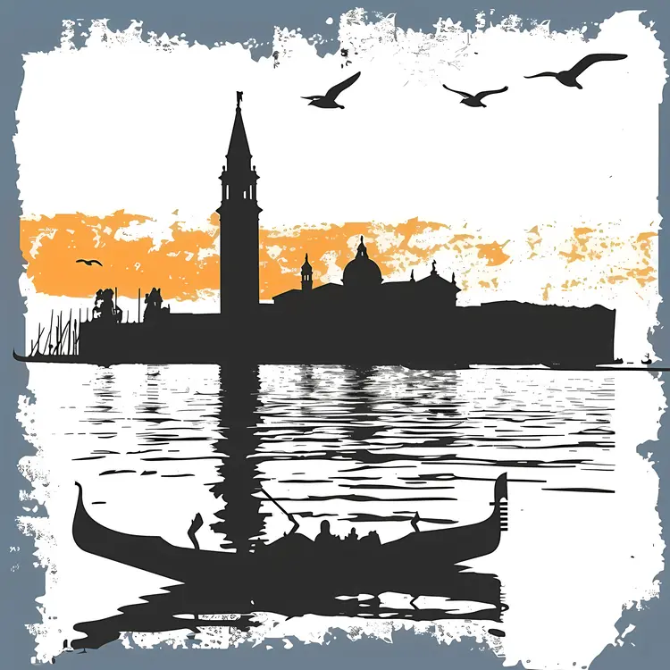 Venice Gondola at Sunset