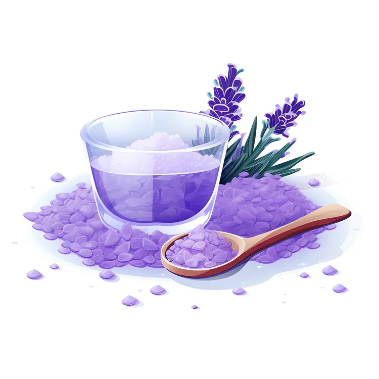 Lavender Bath Salts with Wooden Spoon