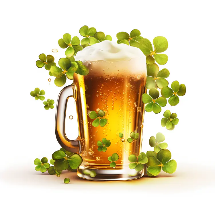 Beer Mug with Clovers for St. Patrick's Day