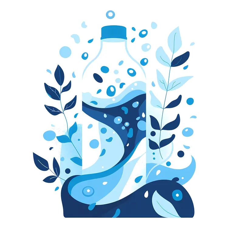 Water Bottle with Nature Elements