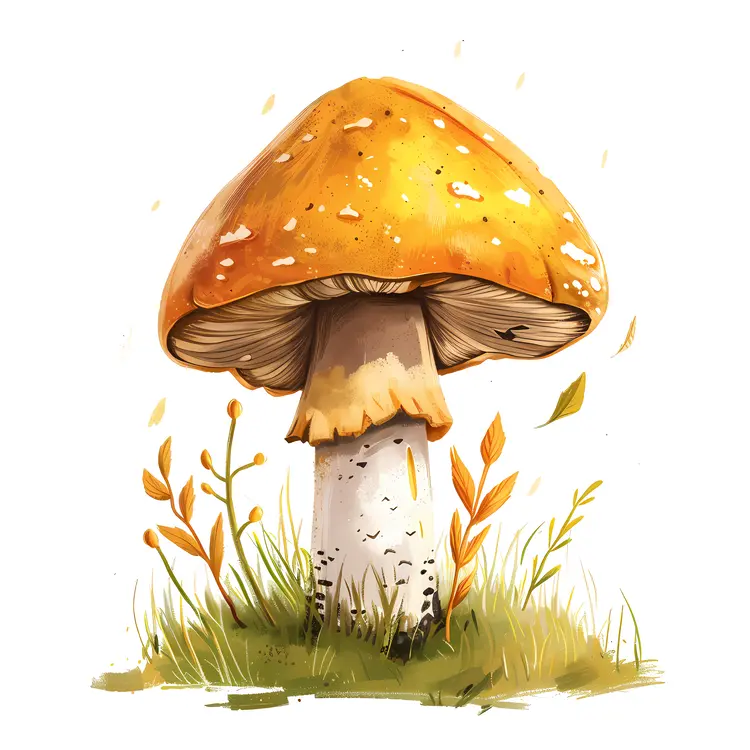 Orange Mushroom in Grass