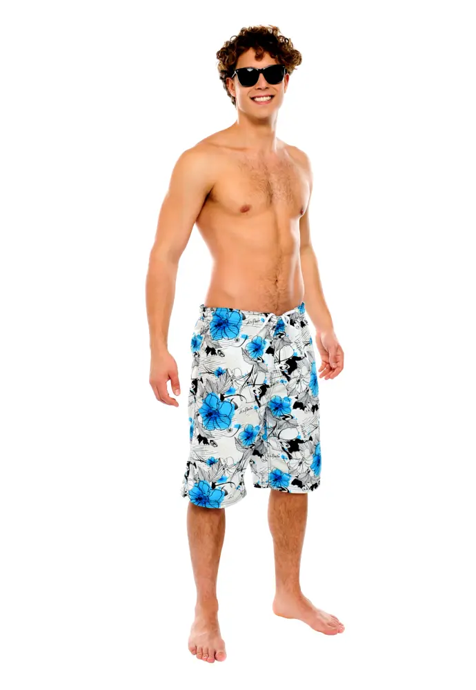 Man in Swim Trunks and Sunglasses