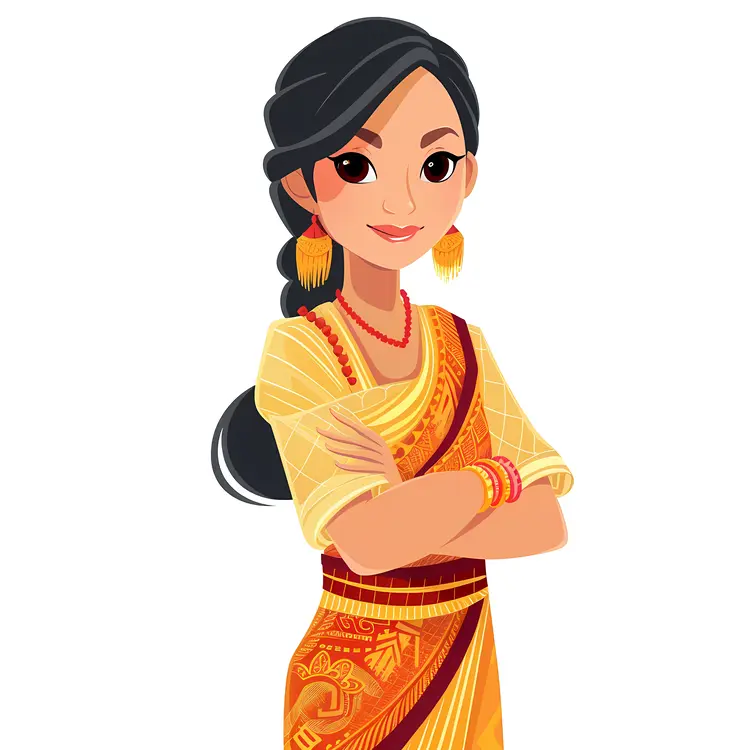 Traditional Dress Woman Illustration