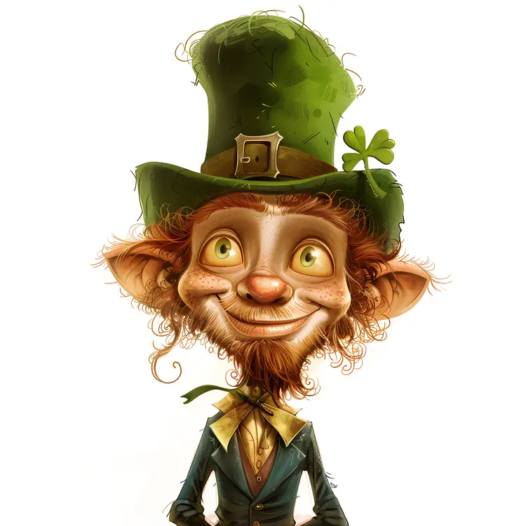 Happy Leprechaun with Green Hat