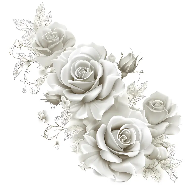 Elegant White Roses Bouquet