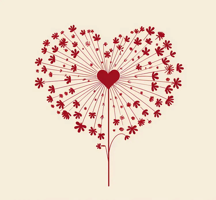 Heart-shaped Dandelion Illustration