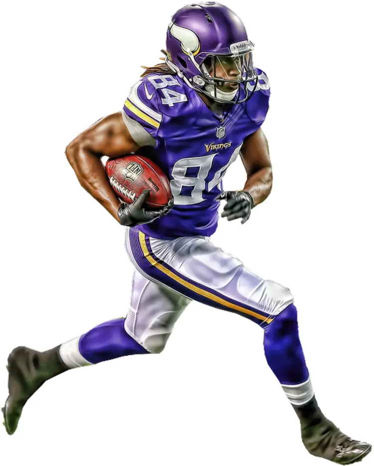 Football Player in Purple Jersey