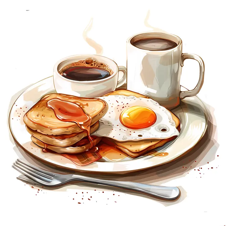 Delightful Pancakes and Coffee Breakfast
