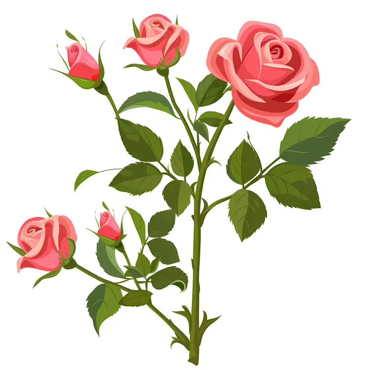 Beautiful Pink Roses in Bloom