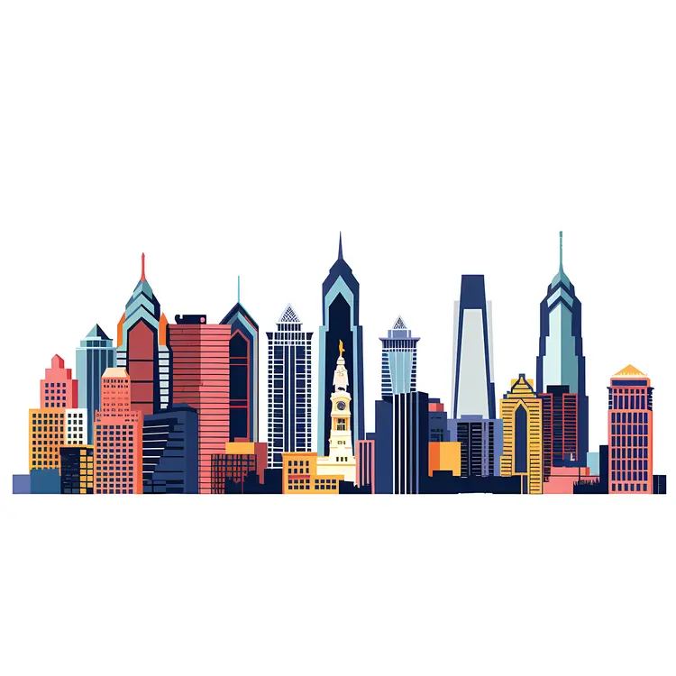 Minimalist Philadelphia Skyline