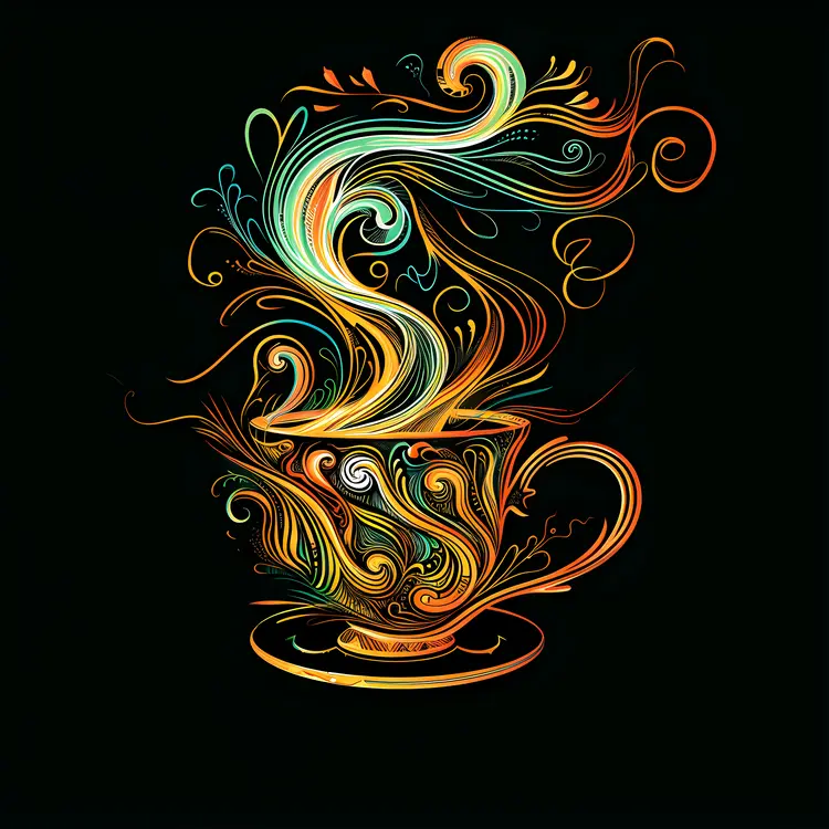Ornate Decorative Cup with Swirling Patterns