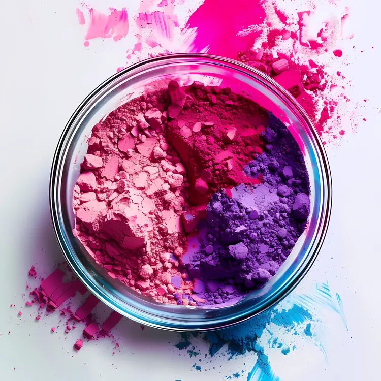 Colorful Powder in a Glass Bowl
