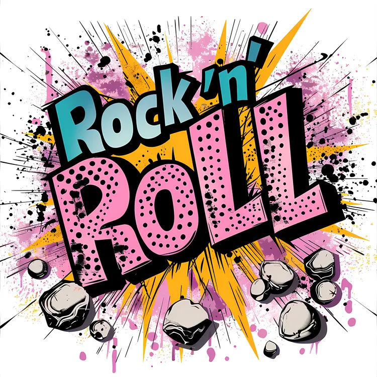 Vibrant Rock 'n' Roll Text Design