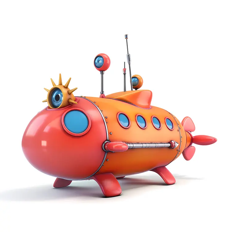 Orange Submarine Illustration