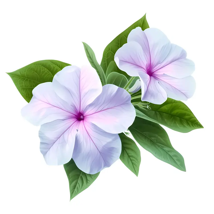 Purple and Pink Flowers with Green Leaves