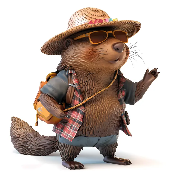 Cool Beaver with Sunglasses