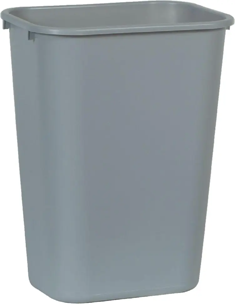 Gray Rectangular Trash Can
