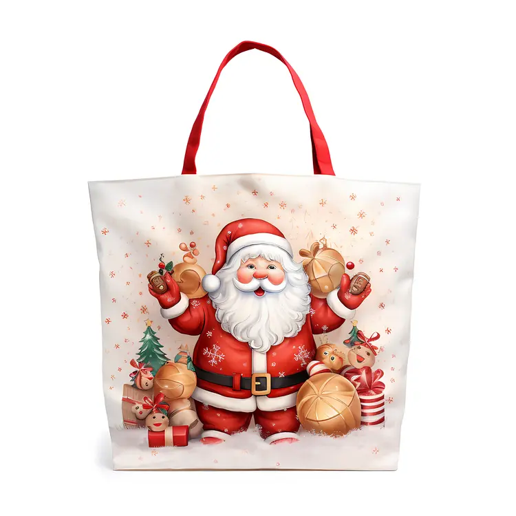 Santa Claus with Gifts Christmas Tote Bag