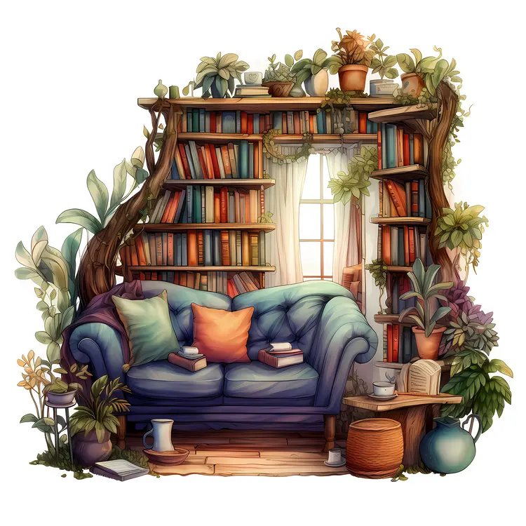Cozy Reading Nook with Sofa