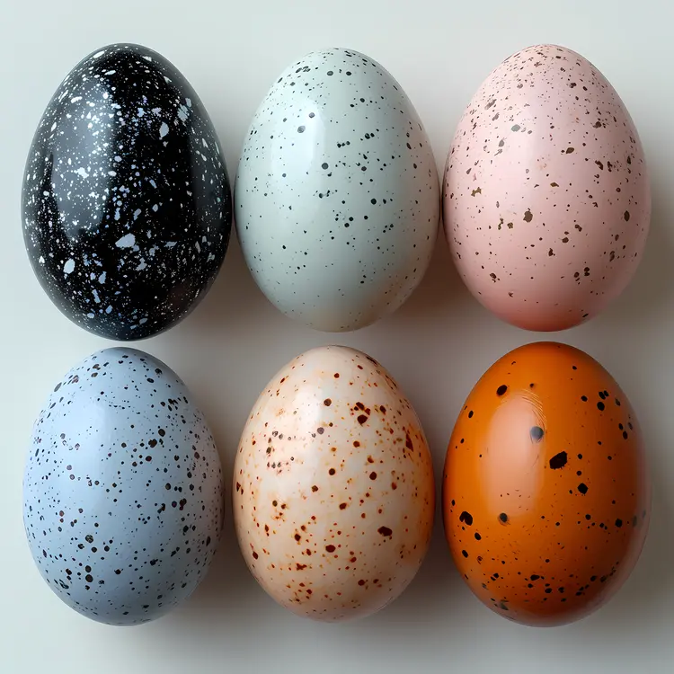 Colorful Speckled Eggs in Different Colors