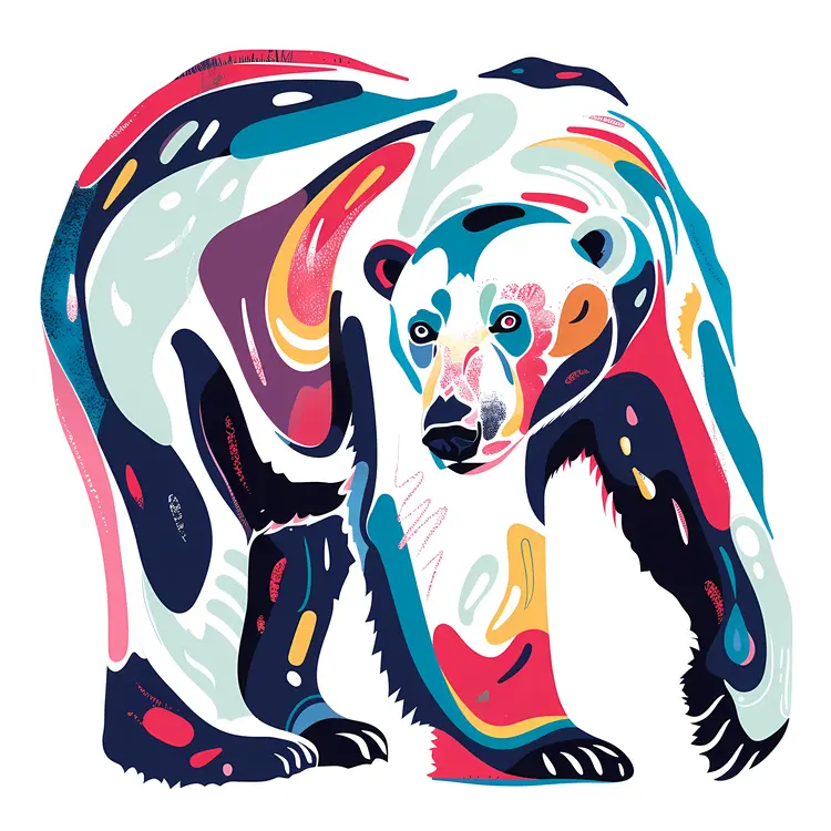 Colorful Polar Bear Illustration