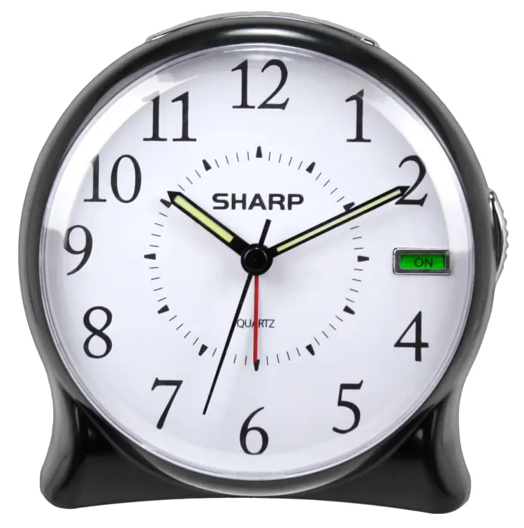 Sharp Alarm Clock with White Face