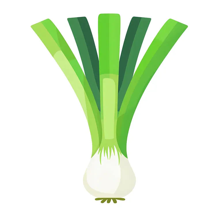 Minimalist Green Onion Drawing