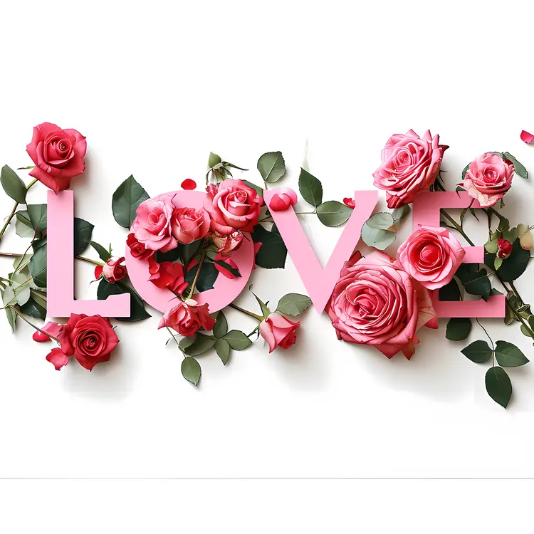 Pink LOVE with Roses