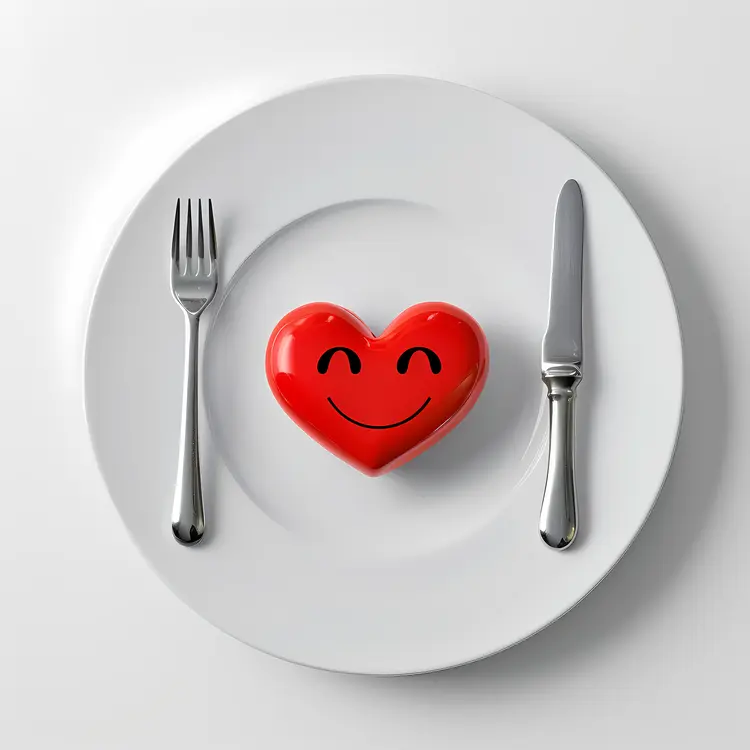 Smiling Heart on Dinner Plate