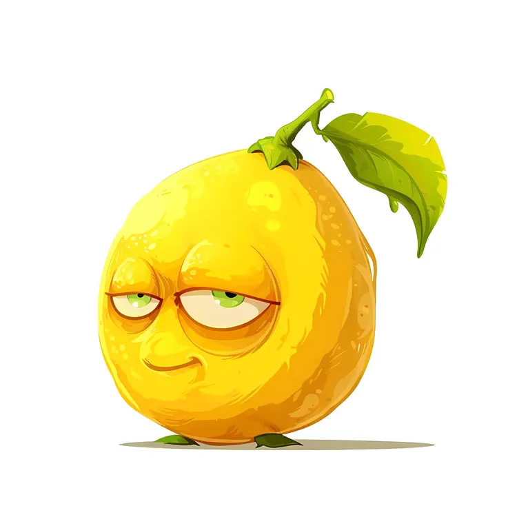 Grumpy Lemon with Leaf