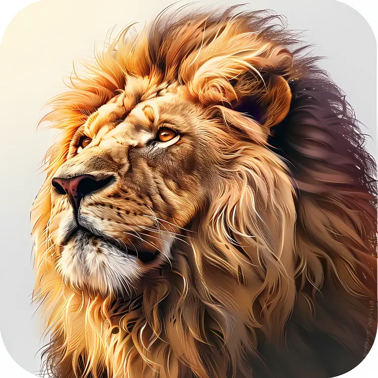 Majestic Lion with Golden Mane