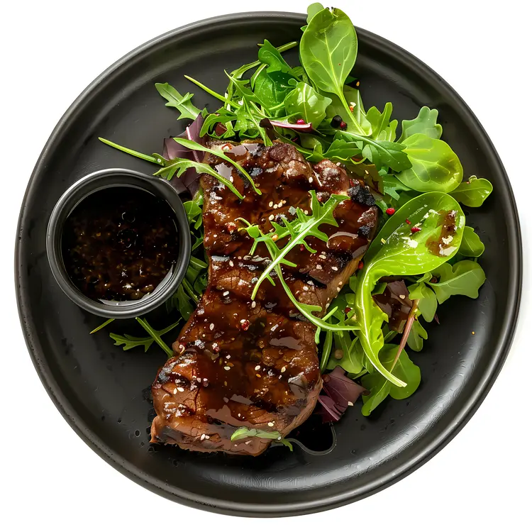 Grilled Steak with Fresh Salad