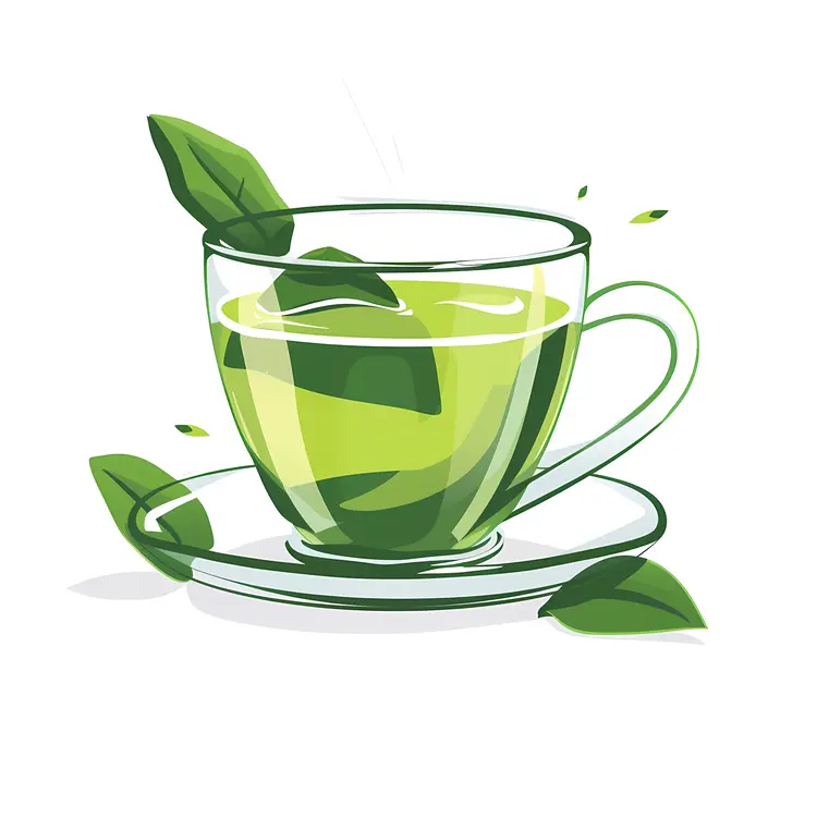 Green Tea in a Glass Cup