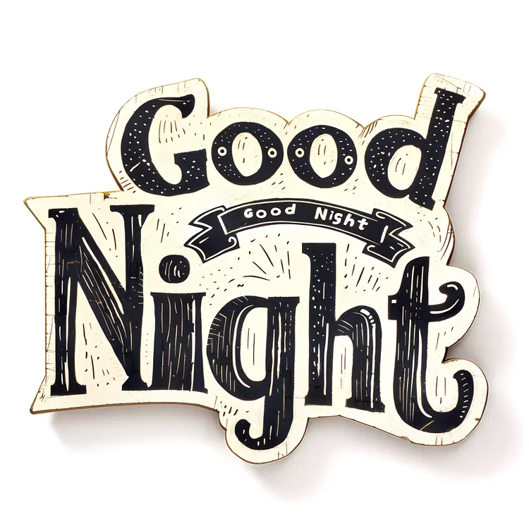 Good Night Text Illustration