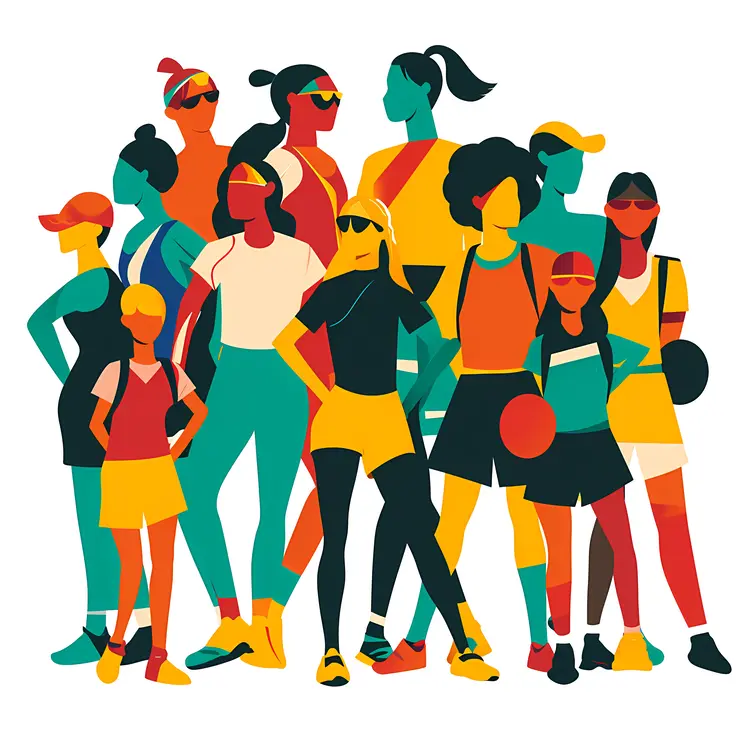 Group of Diverse Female Athletes