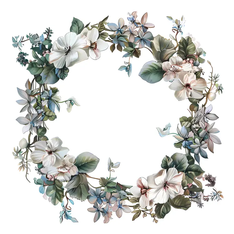 Elegant Floral Wreath Illustration