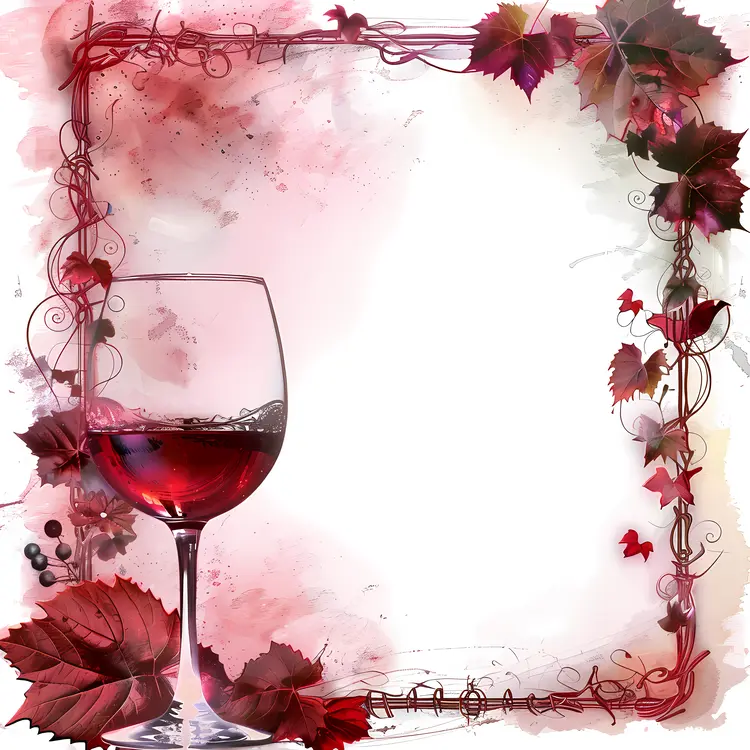 Wine Glass with Autumn Leaves