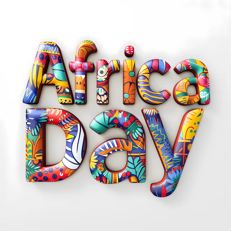 Vibrant Africa Day Text Art
