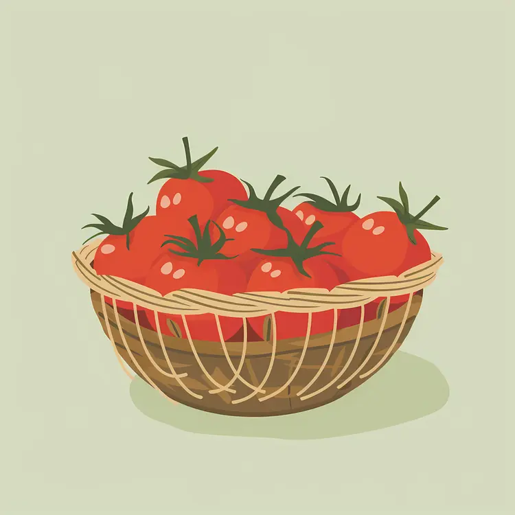 Basket of Fresh Red Tomatoes