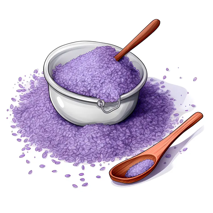 Lavender Bath Salt in a White Bowl