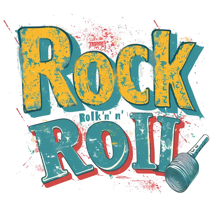 Colorful Rock 'n' Roll Text Art