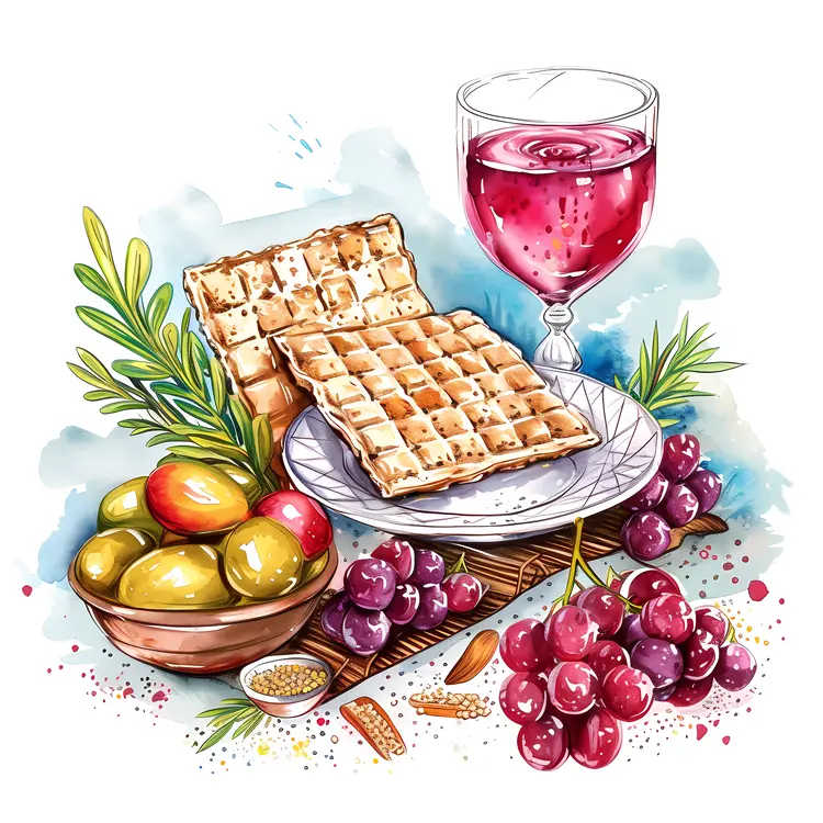 Wine and Olives with Crackers