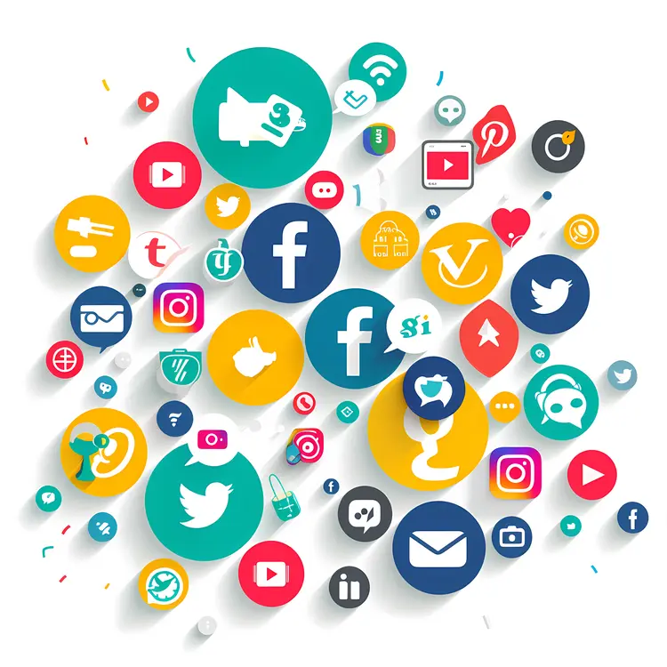 Social Media Icons in Colorful Design