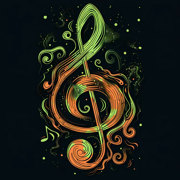 Colorful Treble Clef Art Design