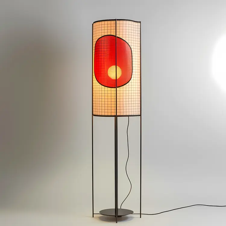 Red and White Floor Lamp